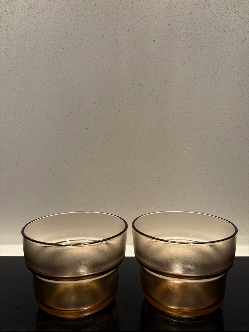 Amber Glass Double-Stacked Snack Bowls (Set of 2)
